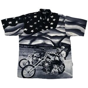 Dragonfly Easy Rider Button Up Shirt Men's XXL Motorcycle Fonda Hopper